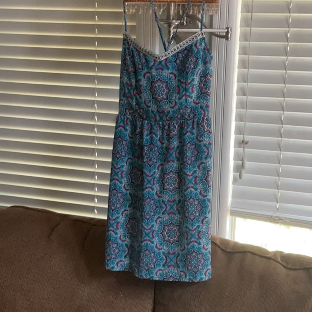 Blue Patterned Women's Dress